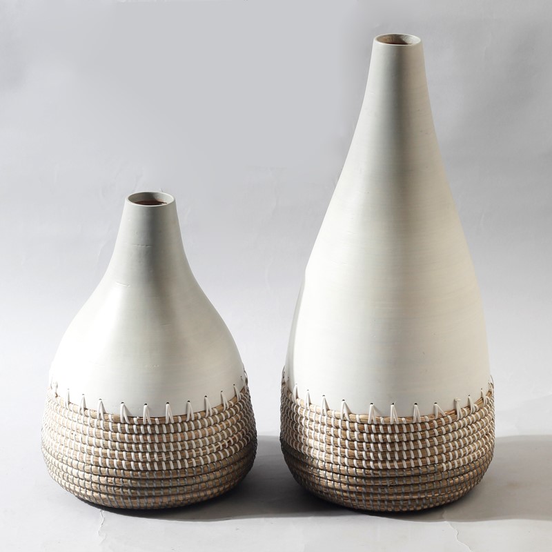 Bamboo Vase with seagrass