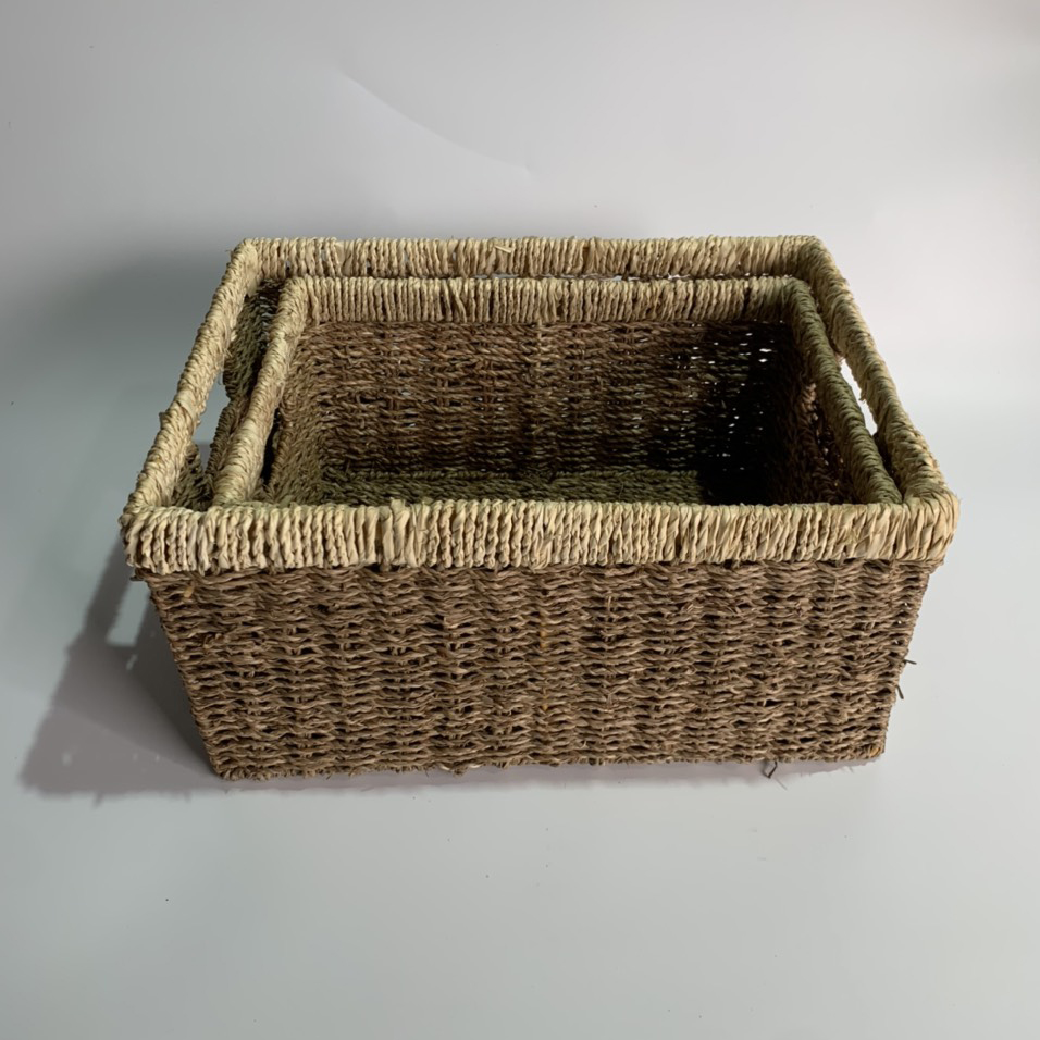 Rectangle seagrass storage baskets